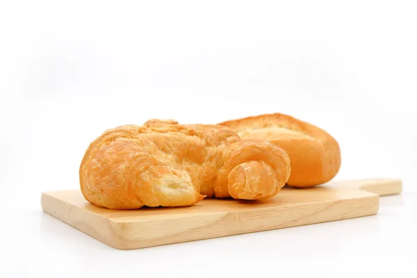 Mini franska baguetter och croissanter — Stockfoto