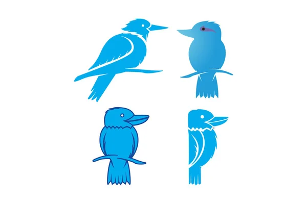 Colección Bird Silhouettes Dibujo Mano Incompleto Grande Como Icono Logotipo — Archivo Imágenes Vectoriales