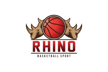 Gergedan amblemi logosu, gergedan maskotu beyzbol logosu, hayvan logosu vektörü.