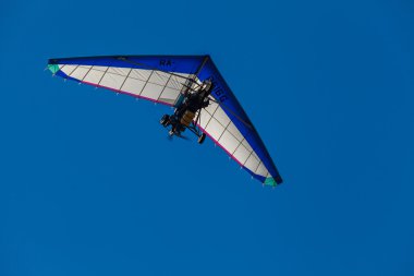 ZHUKOVSKY, MOSCOW REGION, RUSSIA - AUGUST 29, 2015: Hang-Glider at WorldWide AirShow MAKS-2015 in Zhukovsky, Moscow region, Russia.