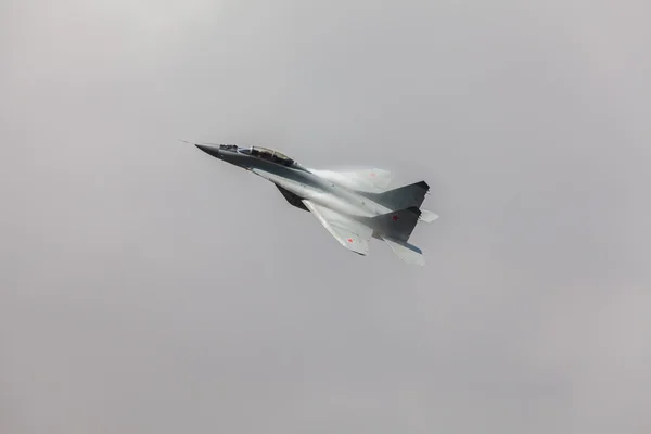 ZHUKOVSKY, MOSCOW REGION, RUSSIA - AUGUST 29, 2015: Jet Fighter MiG-29 Fulcrum at WorldWide AirShow MAKS-2015 in Zhukovsky, Moscow region, Russia.