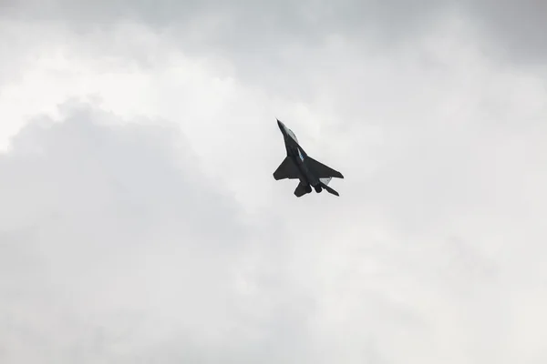 ZHUKOVSKY, MOSCOW REGION, RUSSIA - AUGUST 29, 2015: Jet Fighter Falcrum F MiG-35 at WorldWide AirShow MAKS-2015 in Zhukovsky, Moscow region, Russia.