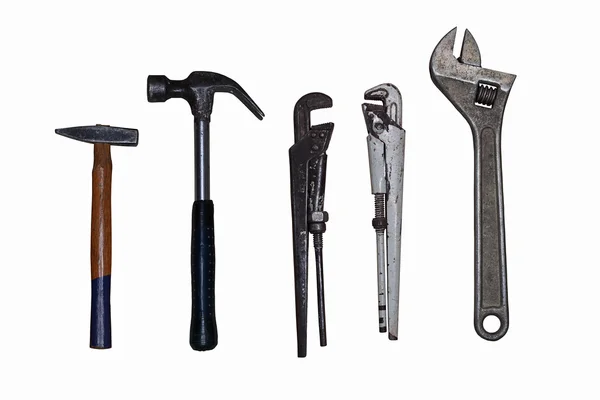 Isolated set of old working tools — Stock Photo, Image