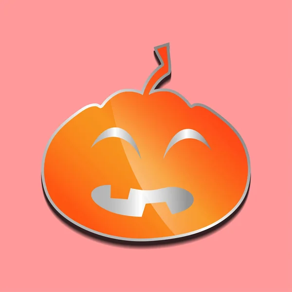 Pegatina de calabaza de color naranja sobre un fondo de color. — Vector de stock