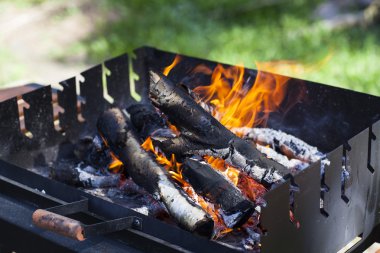 ahşap yangın ızgara