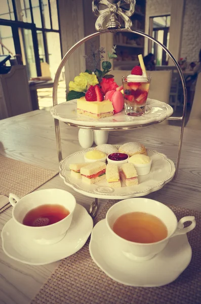 Afternoon tea (Filtered image processed vintage effect) — Stock Photo, Image