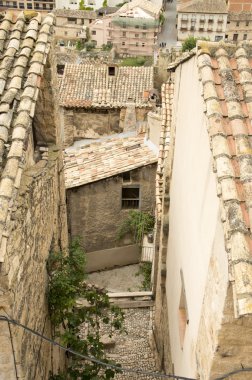 Valderrobres evlerin çatıları