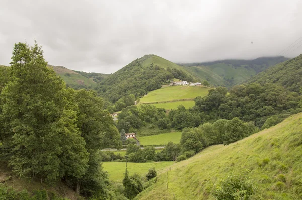 Camino de Santiago SAINT Jean PIED de bağlantı noktasından Roncesvalles yolu ile Valcarlos — Stok fotoğraf