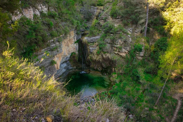 Paisagem Junto Rio Cidade Montanejos Castellon Espanha — Fotografia de Stock