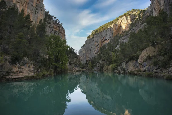 Landschaft Fluss Der Stadt Montanejos Castellon Spanien lizenzfreie Stockbilder