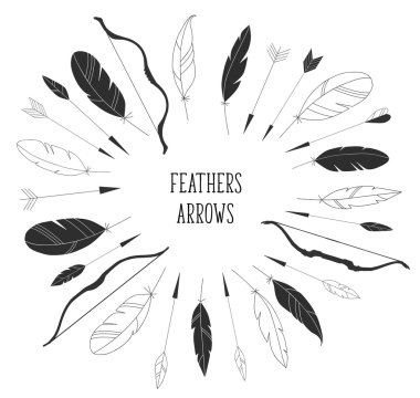 Tüyler ve okları koleksiyonu