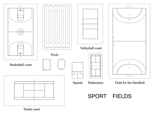 Sport fields collection — Stock Vector