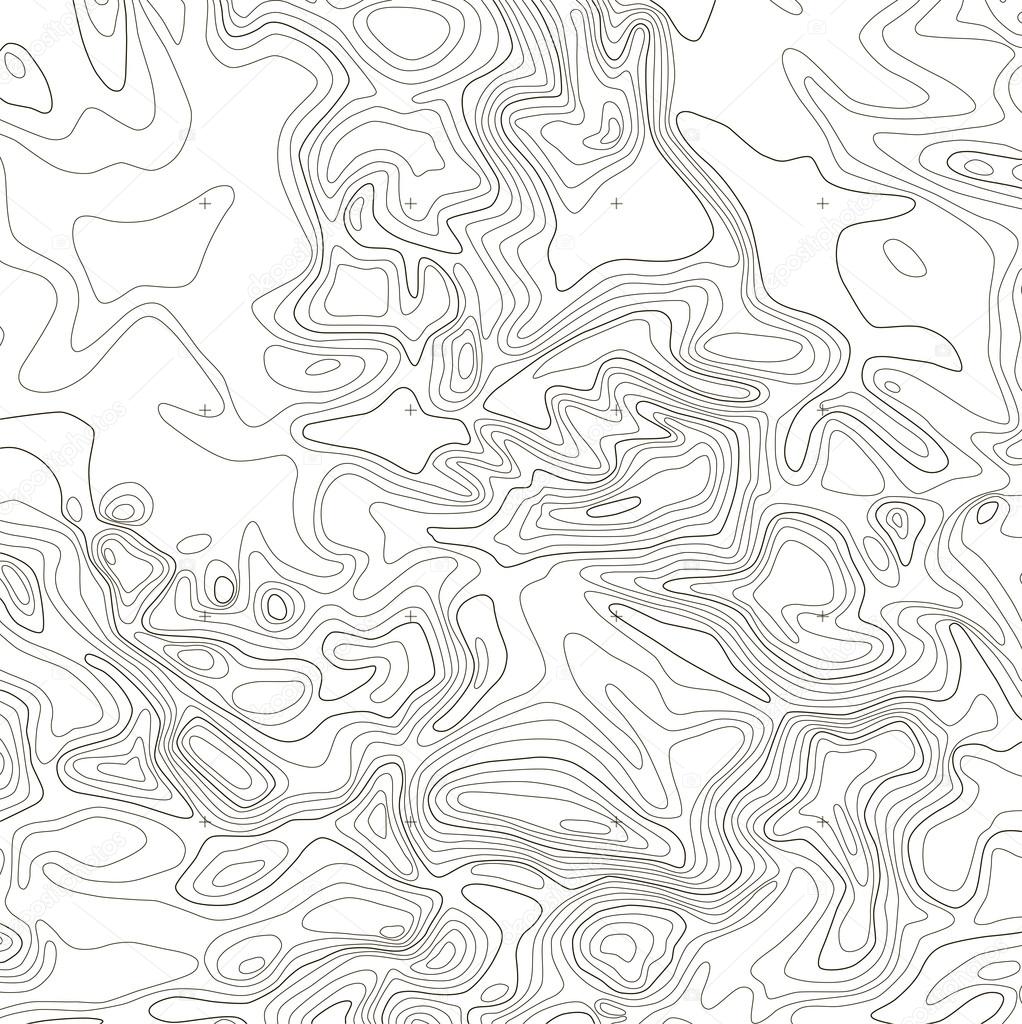 Topographic map on white background