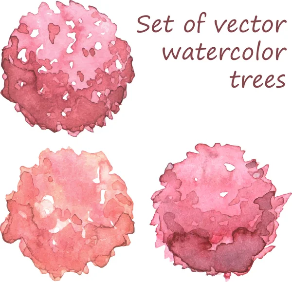 Conjunto de árvores aquarela, vista superior, vetor — Vetor de Stock