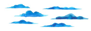 Suluboya bulutları ayarla, vektör