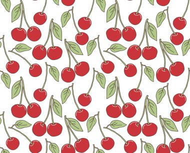 Dikişsiz desen kiraz, vektör