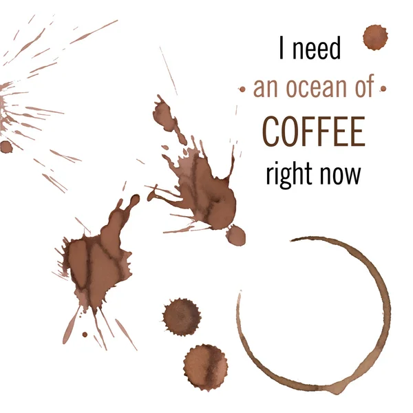咖啡渍上孤立的白色矢量 — 图库矢量图片