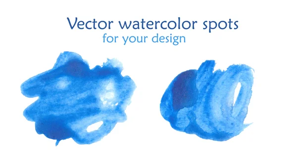 Conjunto de manchas de acuarela azul, vector — Archivo Imágenes Vectoriales