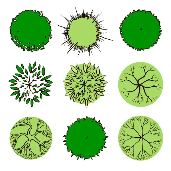 Trees - top view, vector Royalty Free Stock Illustrations