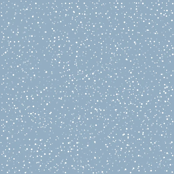 La caída de la nieve en el fondo azul, patrón sin costuras, vector — Archivo Imágenes Vectoriales