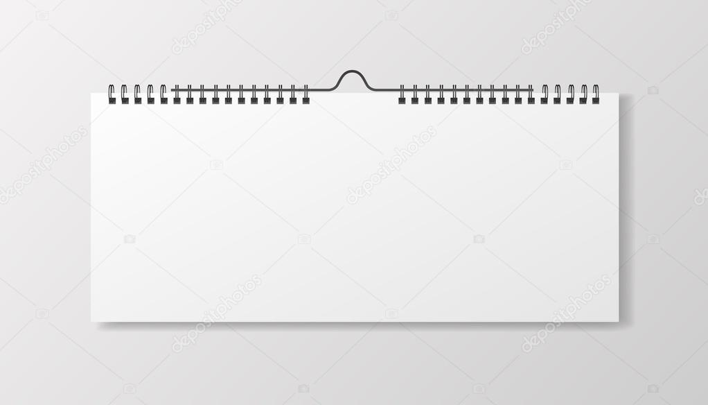 Realistic wall calendar template, vector