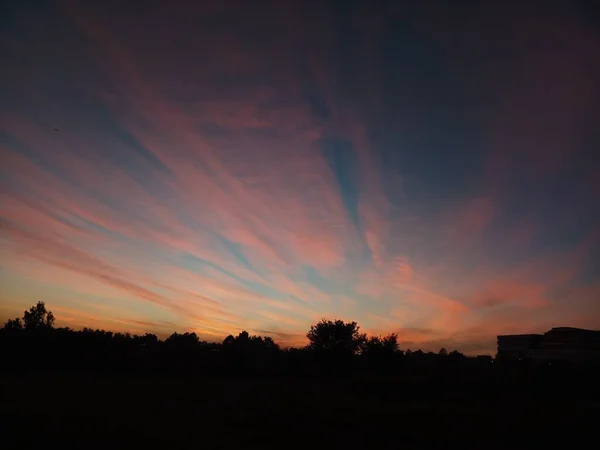 Farbtöne Der Untergehenden Sonne Abend — Stockfoto