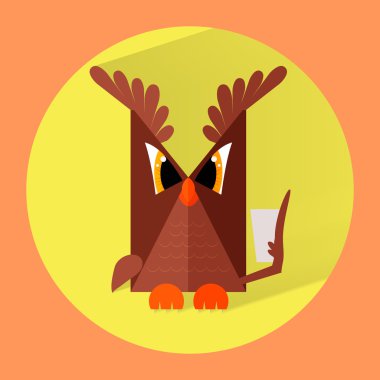 Şirin baykuş Kupası ile. Eps10