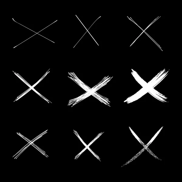 Vektör soyut kroki haçlar ayarla