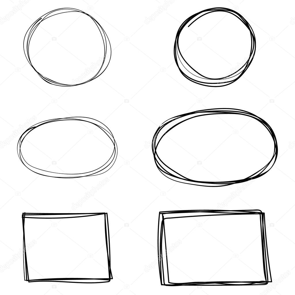 Vector set of hand drawn square frames — Stock Vector © veeksegal