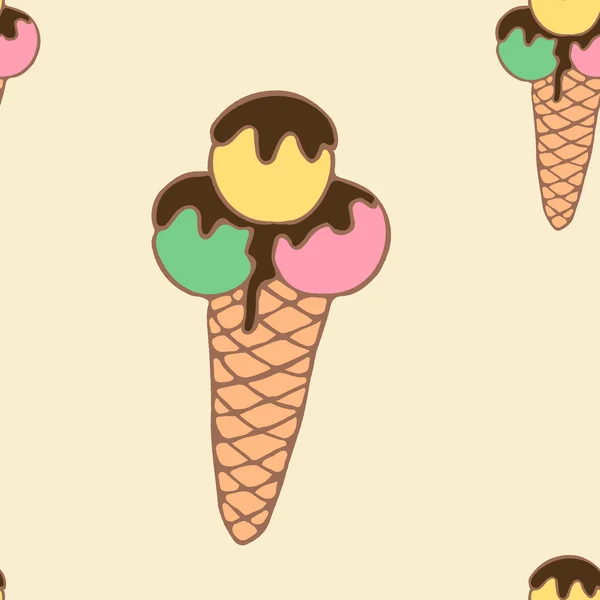 Summer Seamless Vector Pattern Ice Creams6 — Stock Vector