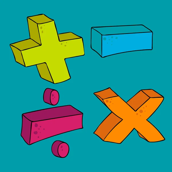 serbest çizilmiş karikatür matematik sembolleri