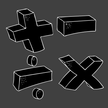 serbest çizilmiş karikatür matematik symbols1