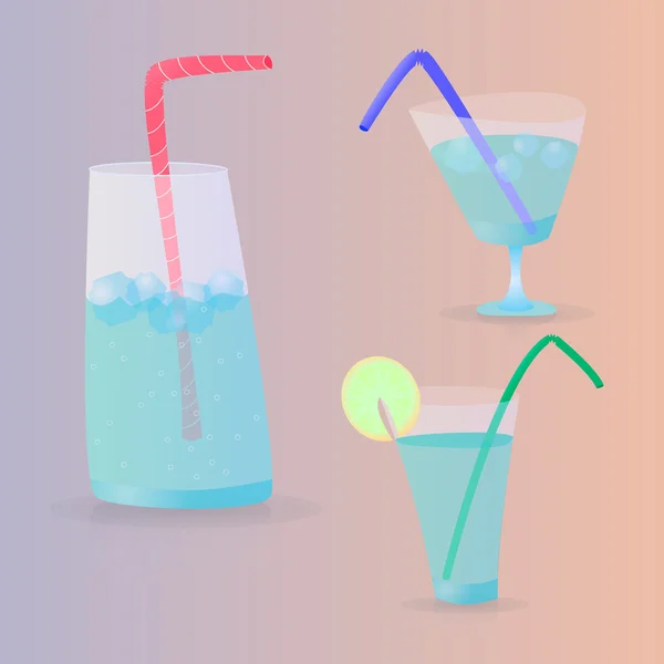 Cartoon Cocktails Summer 3 — Stock Vector