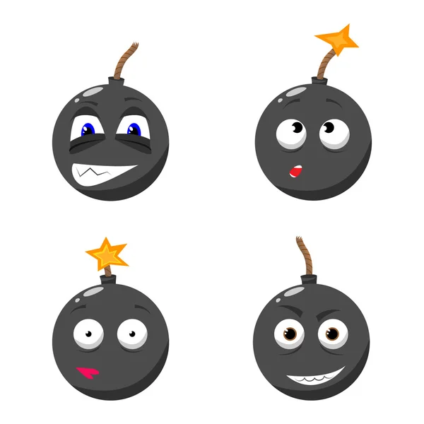 Bomba de dibujos animados conjunto — Vector de stock