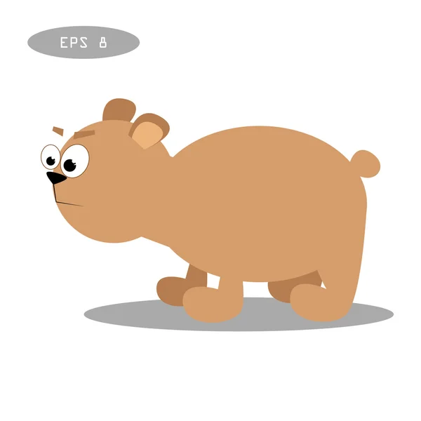 Un ours brun. Illustration vectorielle, isoler sur fond blanc — Image vectorielle