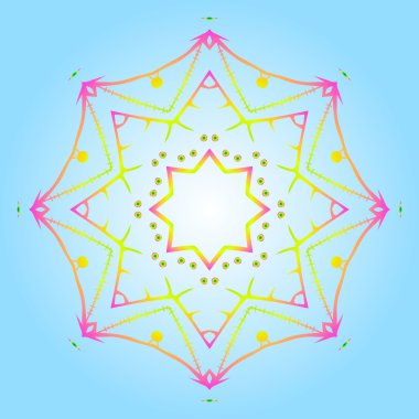 Dekoratif yuvarlak çiçek desenli.