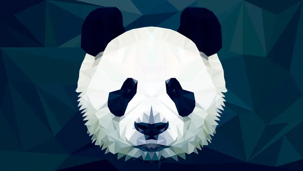 Vettore isolato del poligono della testa del panda — Vettoriale Stock