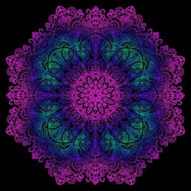 Mandala ile süsleme renk kartı. Vintage dekoratif öğeler. Elle çizilmiş arka plan