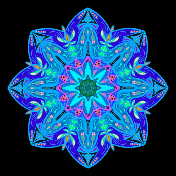 Mandala ile süsleme renk kartı. Vintage dekoratif öğeler. Elle çizilmiş background3 — Stok Vektör