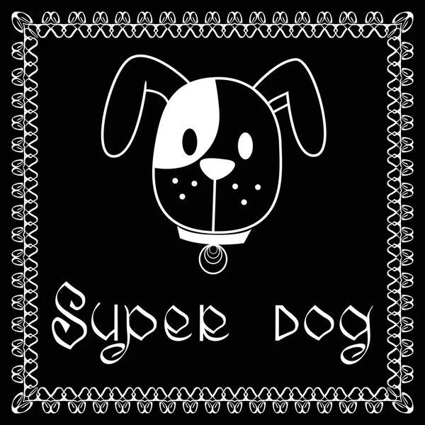 Imagen vectorial del perro sobre fondo negro . — Vector de stock