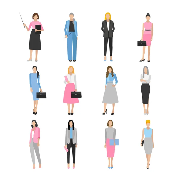 Женщины Элегантной Офисной Одежде Векторная Иллюстрация — стоковое фото