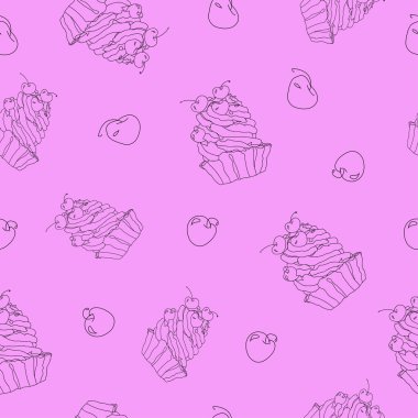 Vektör tatlı kek desen