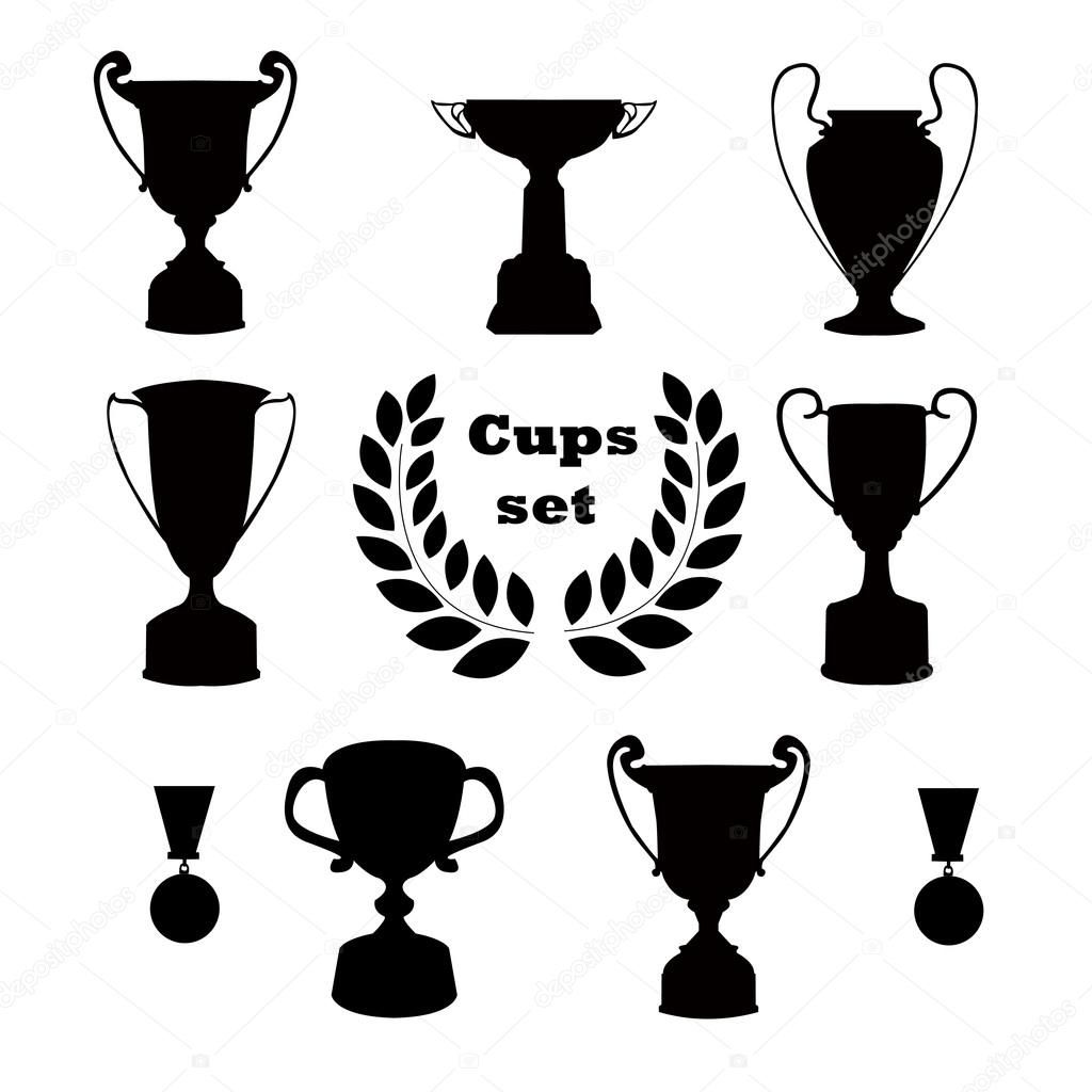 Trophies, set of silhouettes