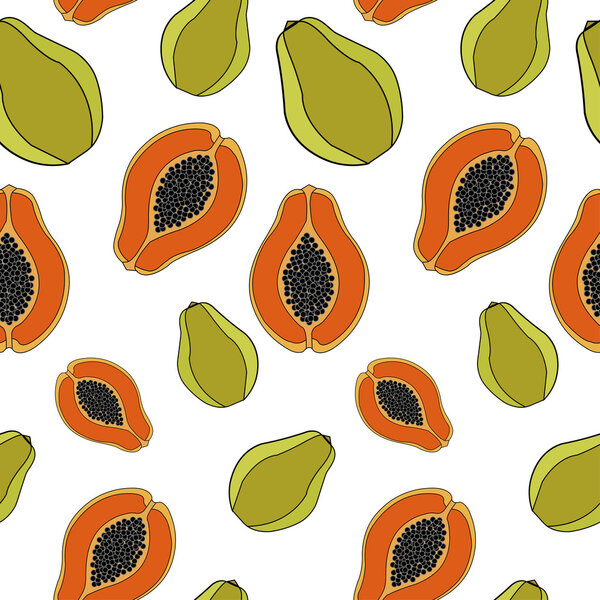 Папайя. Бесшовный рисунок
.