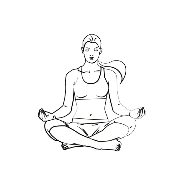 Poses de yoga, pantalon de yoga — Image vectorielle