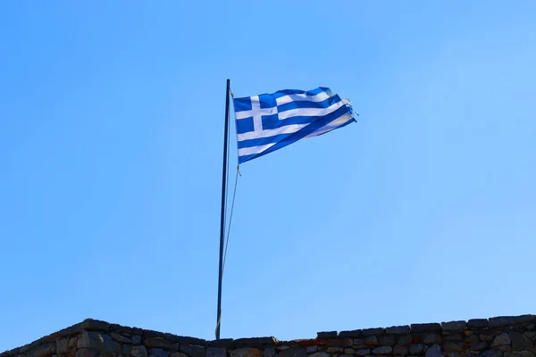 Görög Zászló Égen — Stock Fotó