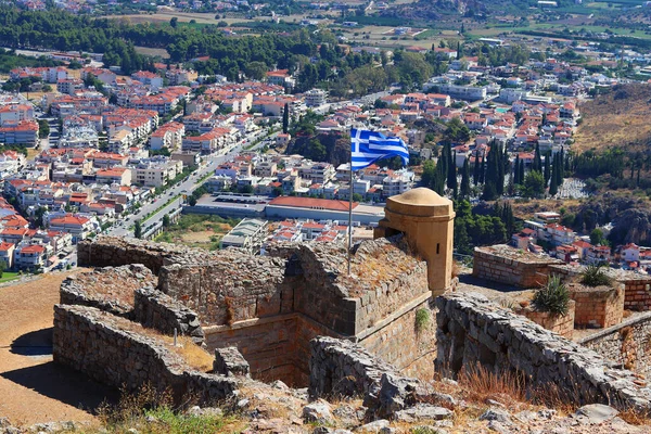 Kilátás Palamidi Vár Nafplio Város — Stock Fotó