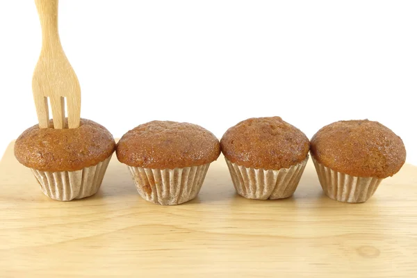 Banana cup cake on white background — Stock Photo, Image