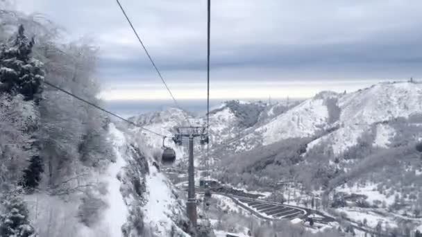 Time-lapse of cableway — Stock Video