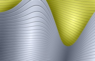 3D alüminyum metal arka plan (Gümüş ve altın)